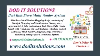 Best Kids Store Multi Vendor System - Readymade Clone Script