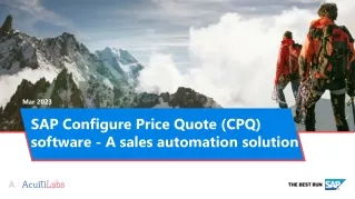 SAP Configure Price Quote (CPQ) software - A sales automation solution 