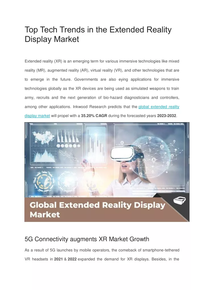 top tech trends in the extended reality display