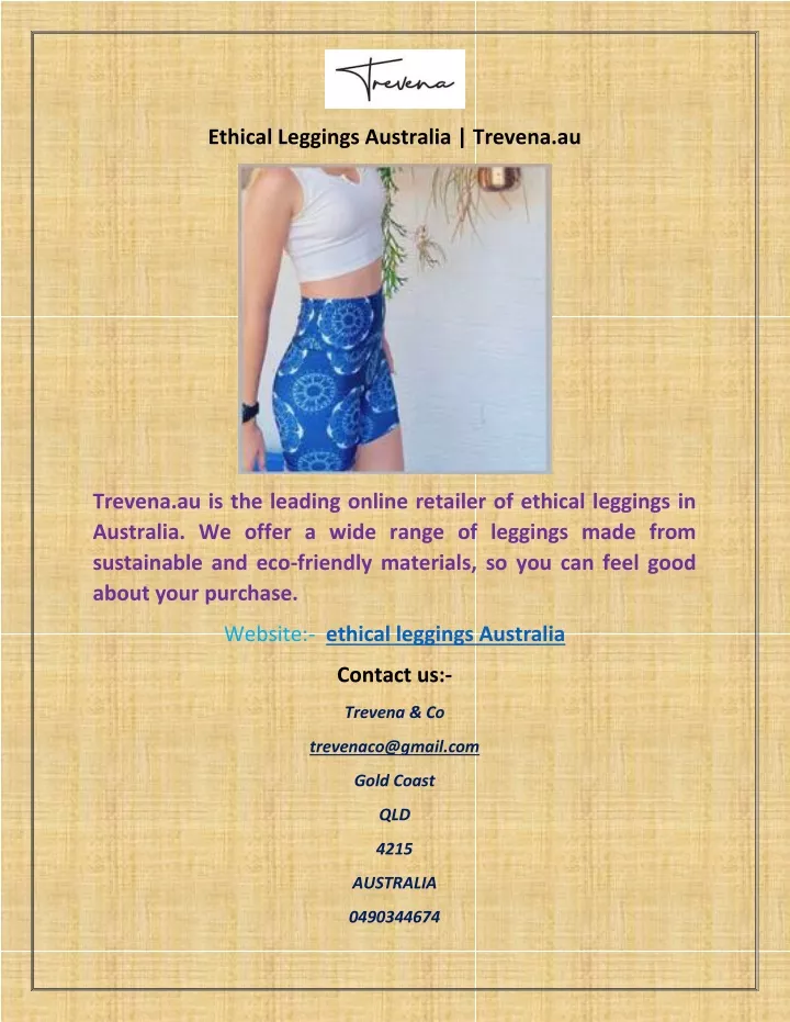ethical leggings australia trevena au