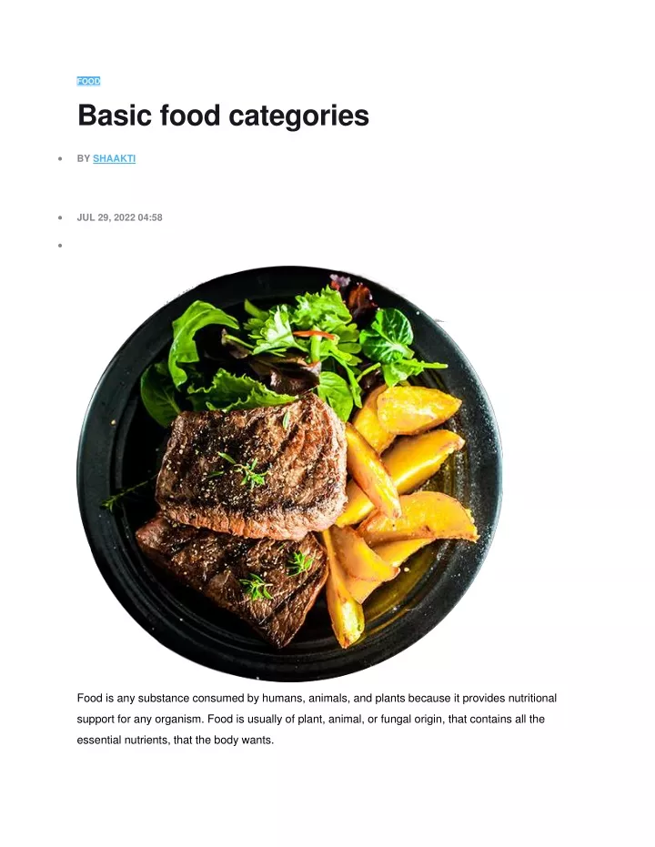 food basic food categories