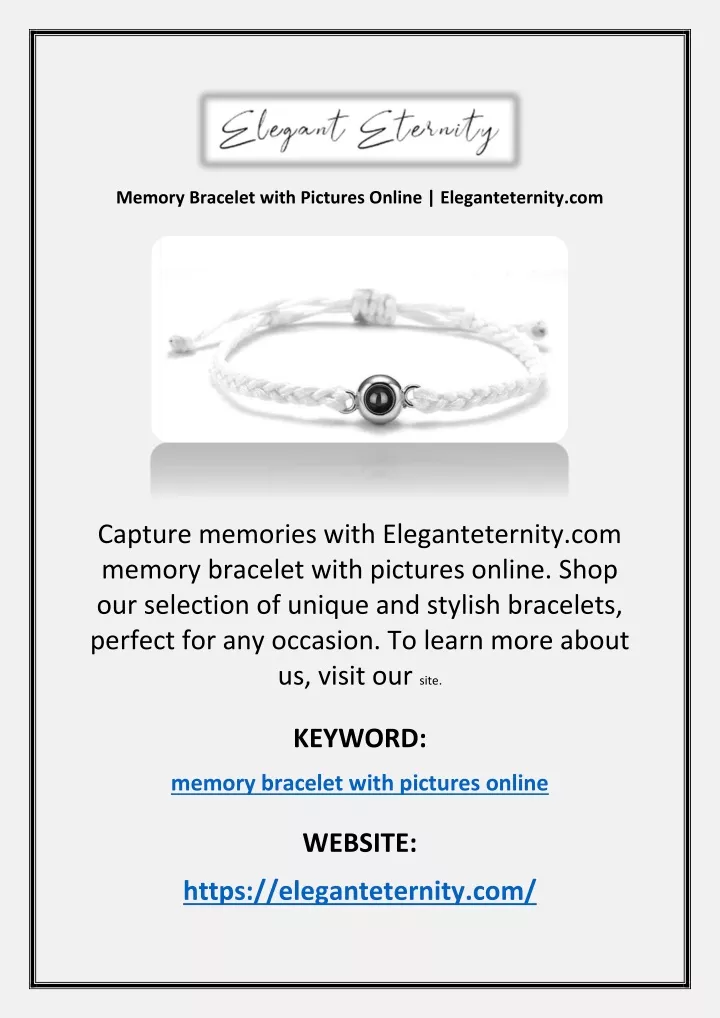memory bracelet with pictures online