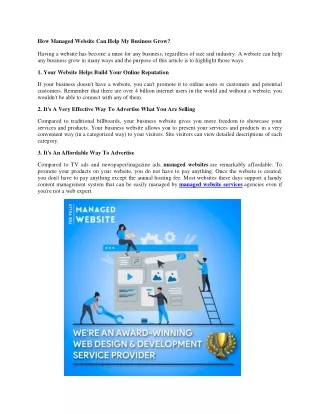 how managed website can help my business grow