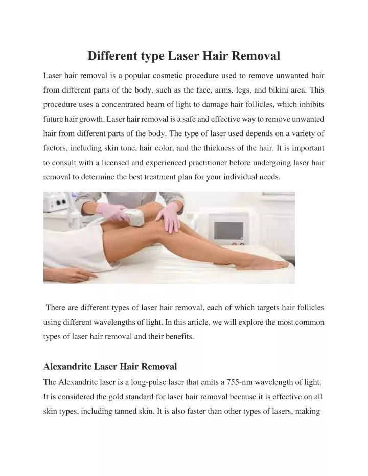 different type laser hair removal