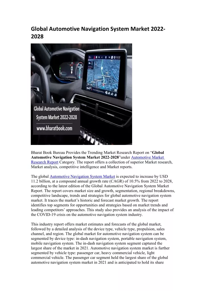 global automotive navigation system market 2022