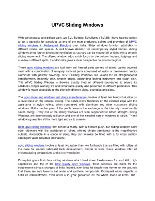 upvc sliding windows