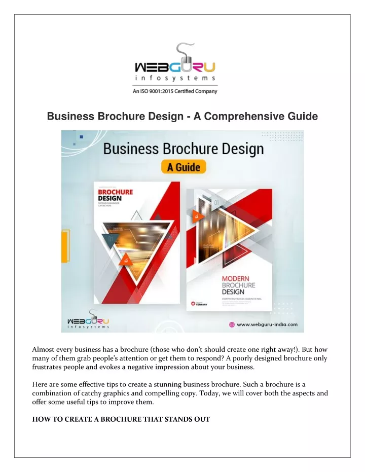 business brochure design a comprehensive guide
