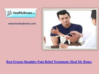 Best Treatment for Frozen Shoulder in Kolkata - Heal My Bones