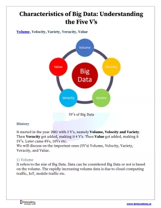 Characteristics of Big Data  Understanding the Five V