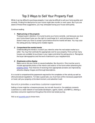 top 3 ways to sell your property fast while