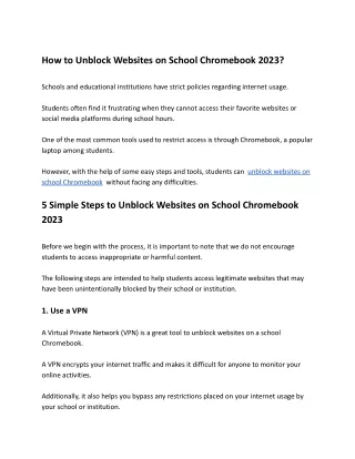 5 Simple Steps to Unblock Websites on School Chromebook 2023