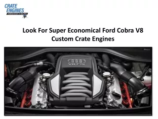 Look For Super Economical Ford Cobra V8 Custom Crate Engines