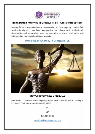 Immigration Attorney in Greenville, Sc | Om-lawgroup.com
