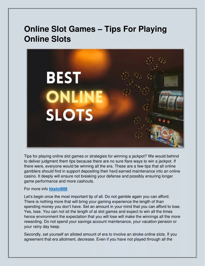 online slot games tips for playing online slots