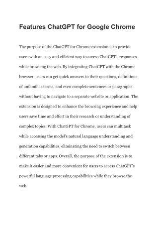 features chatgpt for google chrome