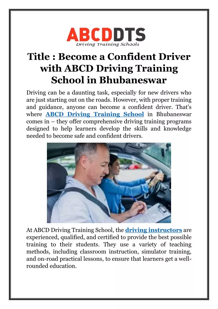 title become a confident driver with abcd driving