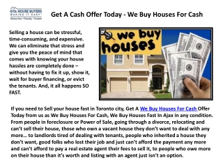 Sell Your House Fast - Sell My House Fast In Ontario