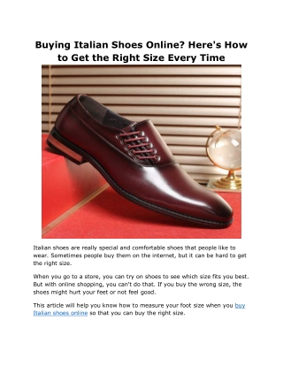 Buy Italian shoes online