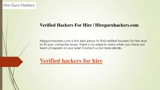 Verified Hackers For Hire  Hireguruhackers.com