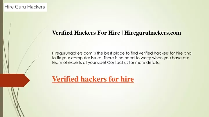 verified hackers for hire hireguruhackers