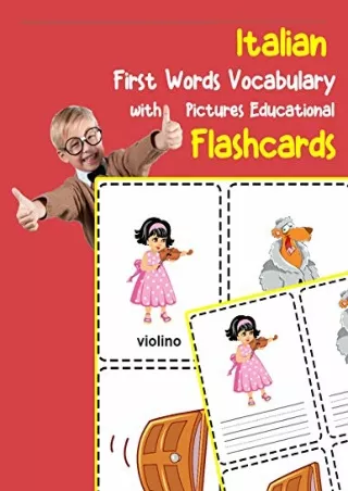 DOWNLOAD/PDF  Italian First Words Vocabulary with Pictures Educational Flashcard