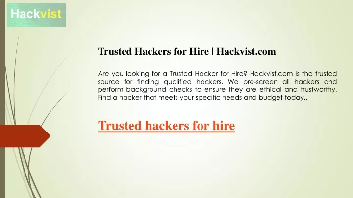 trusted hackers for hire hackvist