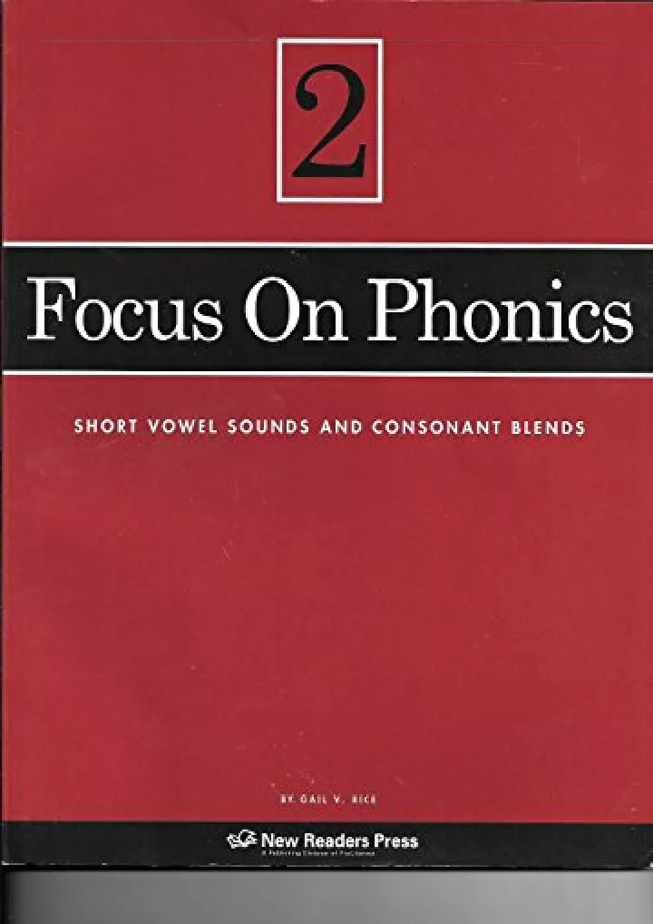 focus on phonics 2 short vowel sounds