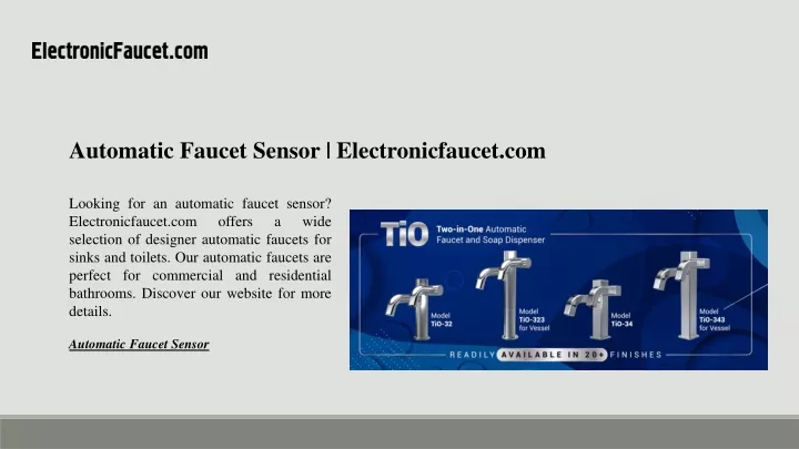 automatic faucet sensor electronicfaucet com
