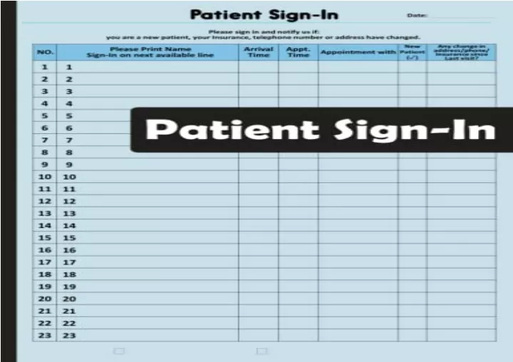 pdf patient sign in forms patient sign in book