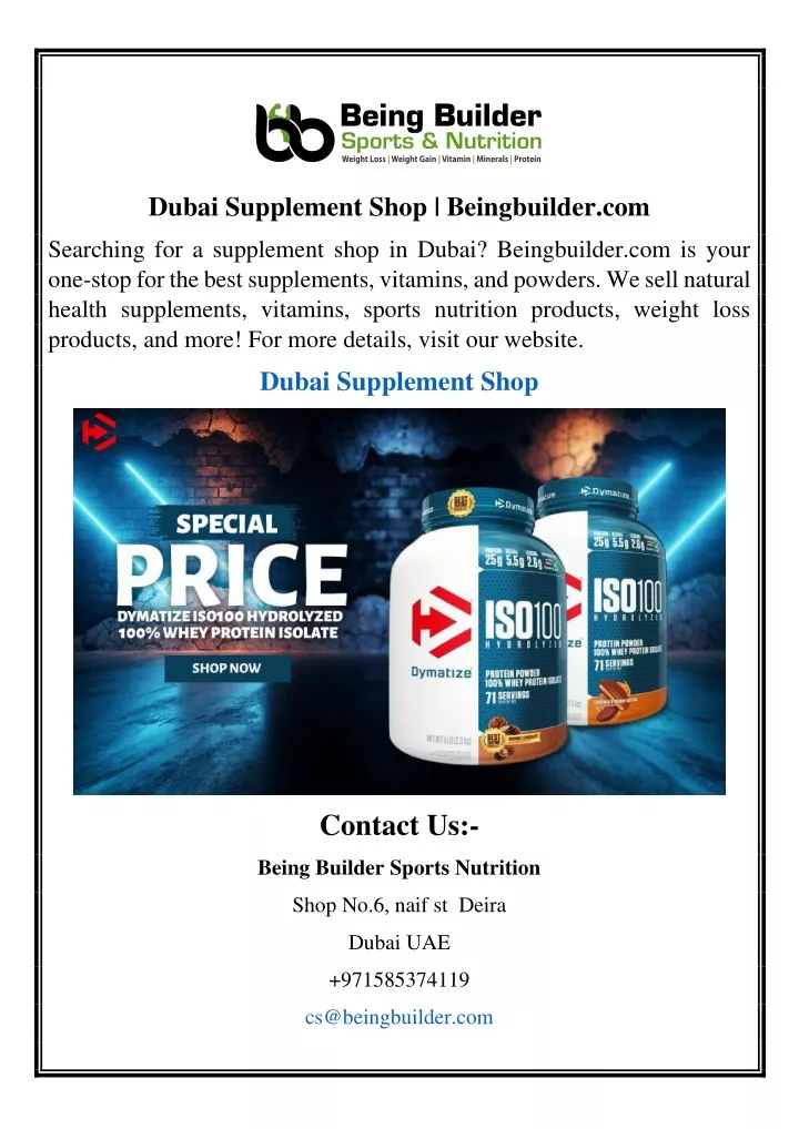 dubai supplement shop beingbuilder com