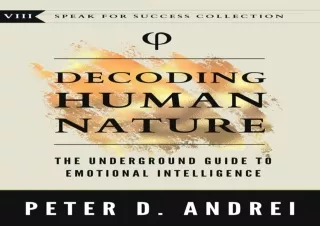 PDF Decoding Human Nature: The Underground Guide to Emotional Intelligence (Spea