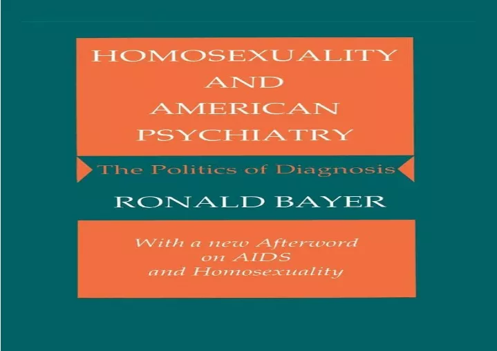 pdf homosexuality and american psychiatry
