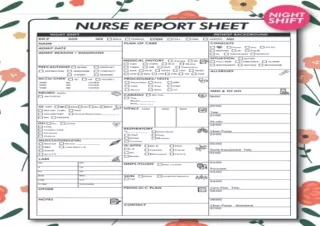 [PDF] nurse handoff report notebook: Night shift nurse report sheet just check t