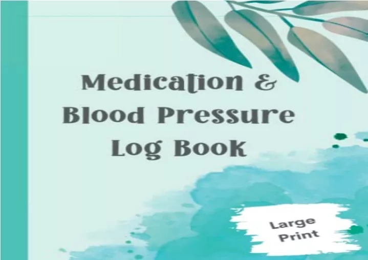 pdf medication blood pressure log book large