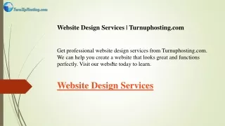 Website Design Services  Turnuphosting.com