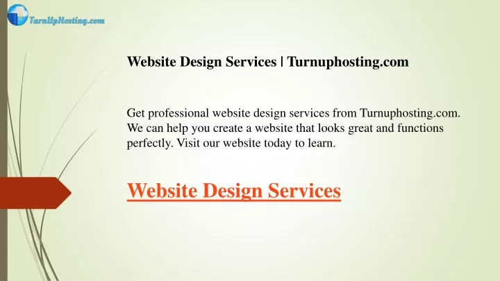 website design services turnuphosting