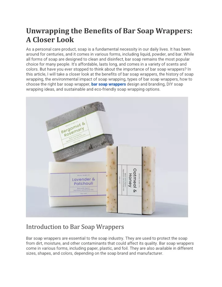 unwrapping the benefits of bar soap wrappers