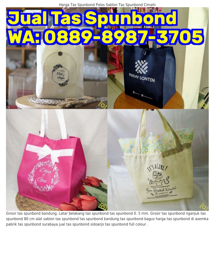 harga tas spunbond polos sablon tas spunbond