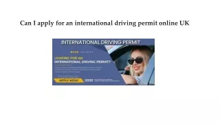 Can I apply for an international driving permit