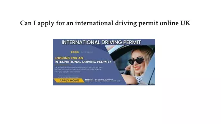 can i apply for an international driving permit online uk