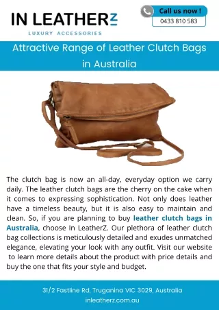 Attractive Range of Leather Clutch Bags in Australia