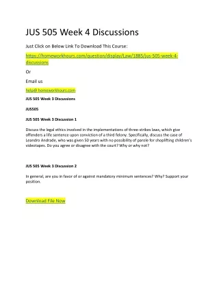 jus 505 week 4 discussions