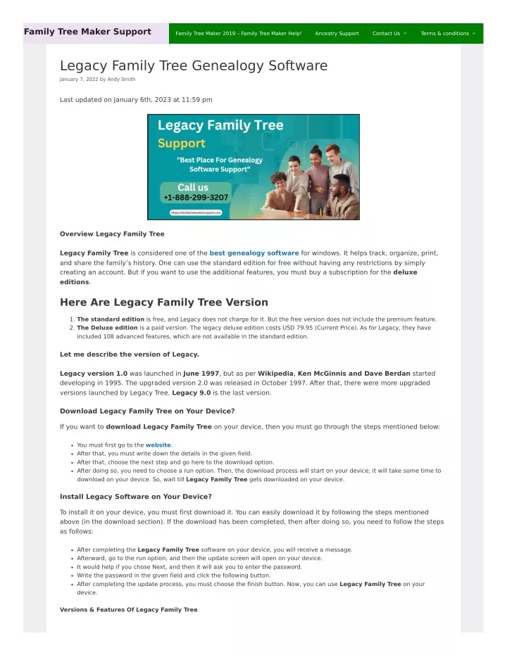 family tree maker support