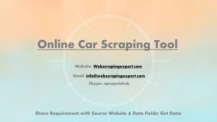 online car scraping tool