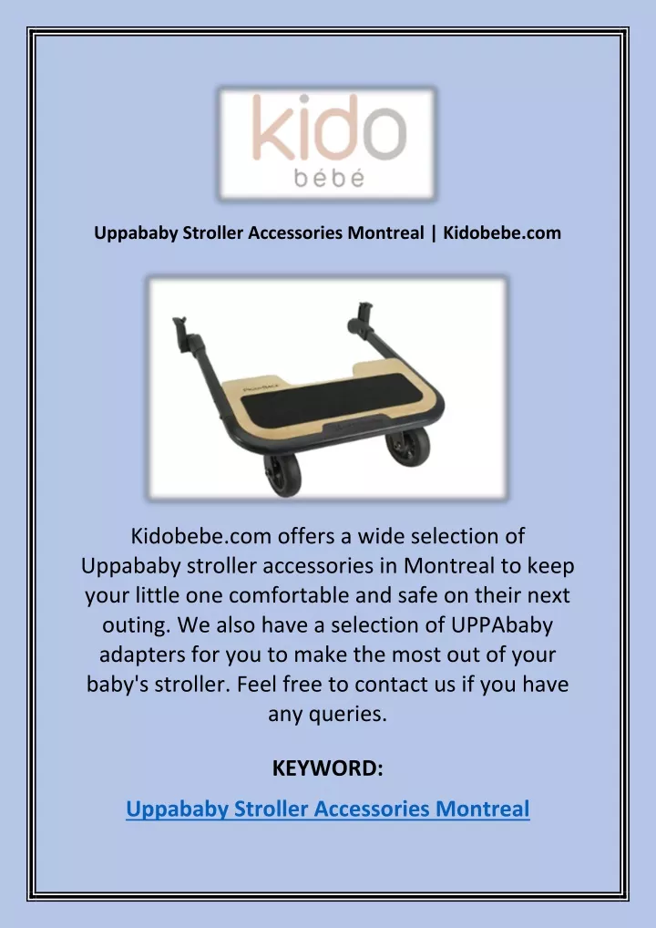 uppababy stroller accessories montreal kidobebe