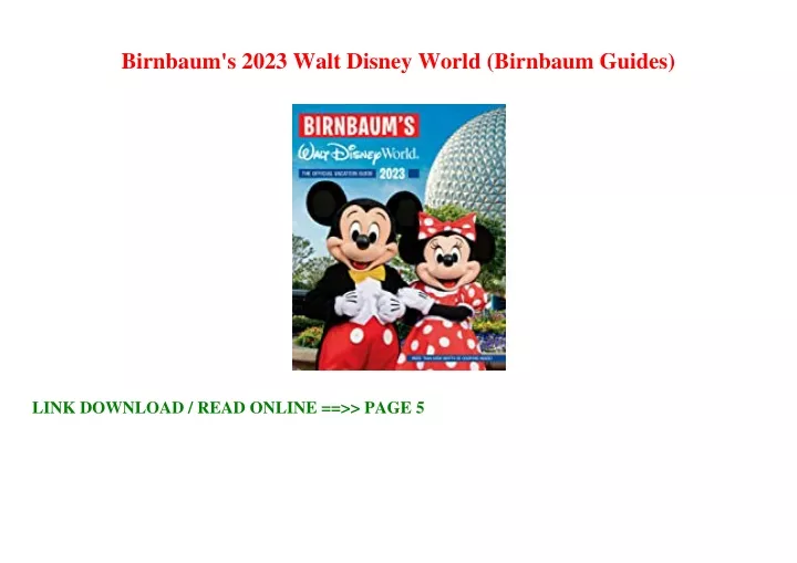 PPT ((Read_[P.D.F])) Birnbaum's 2023 Walt Disney World (Birnbaum