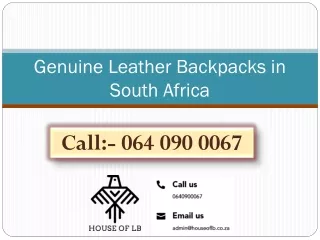Genuine Leather Backpacks in South Africa