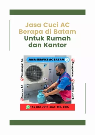 Jasa Cuci AC Berapa di Batam Untuk Rumah dan Kantor