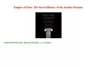 Download_[P.d.f]^^ Empire of Pain: The Secret History of the Sackler Dynasty