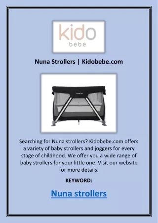 Nuna Strollers | Kidobebe.com